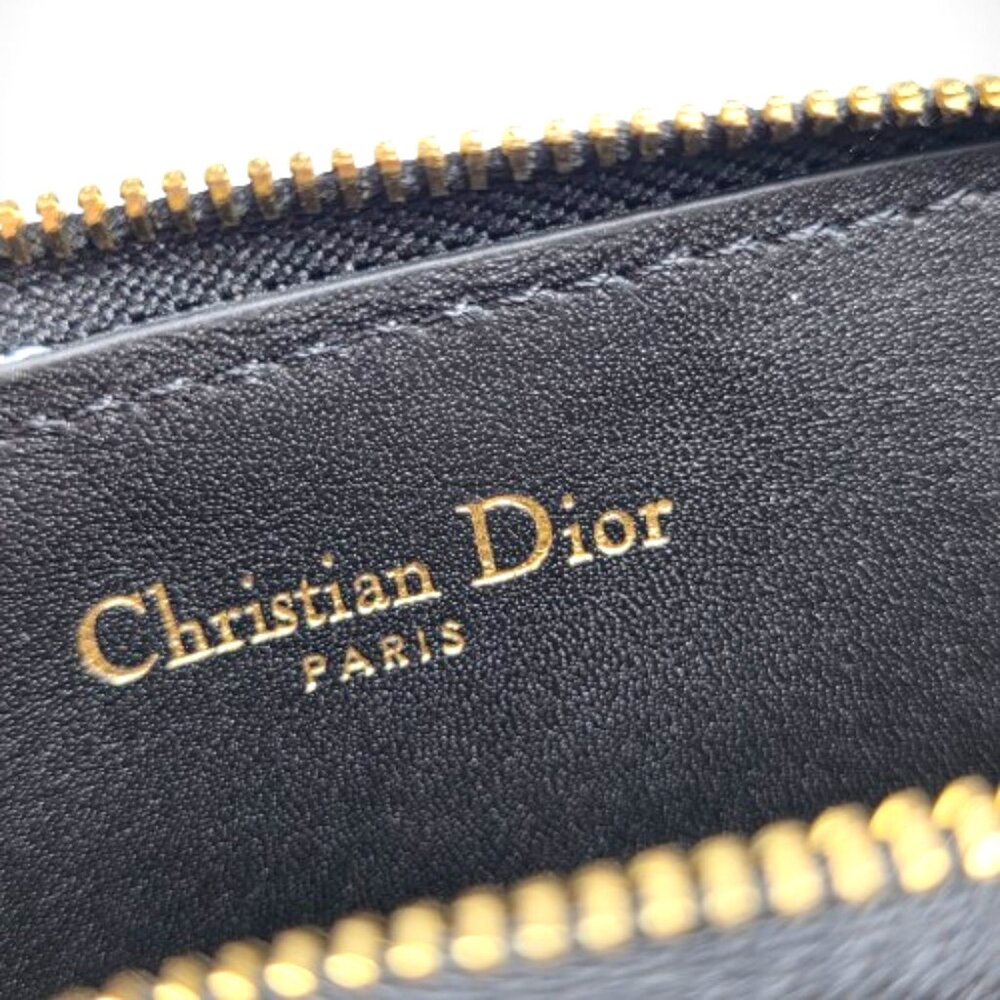 Dior Caro Cosmos Zipped Card Holder In Black Supple Cannage Calfskin - New - Picture 8 of 11